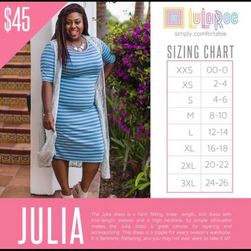 Lularoe Julia Dress Heathered Red - NWT- Sz M - Picture 7 of 7
